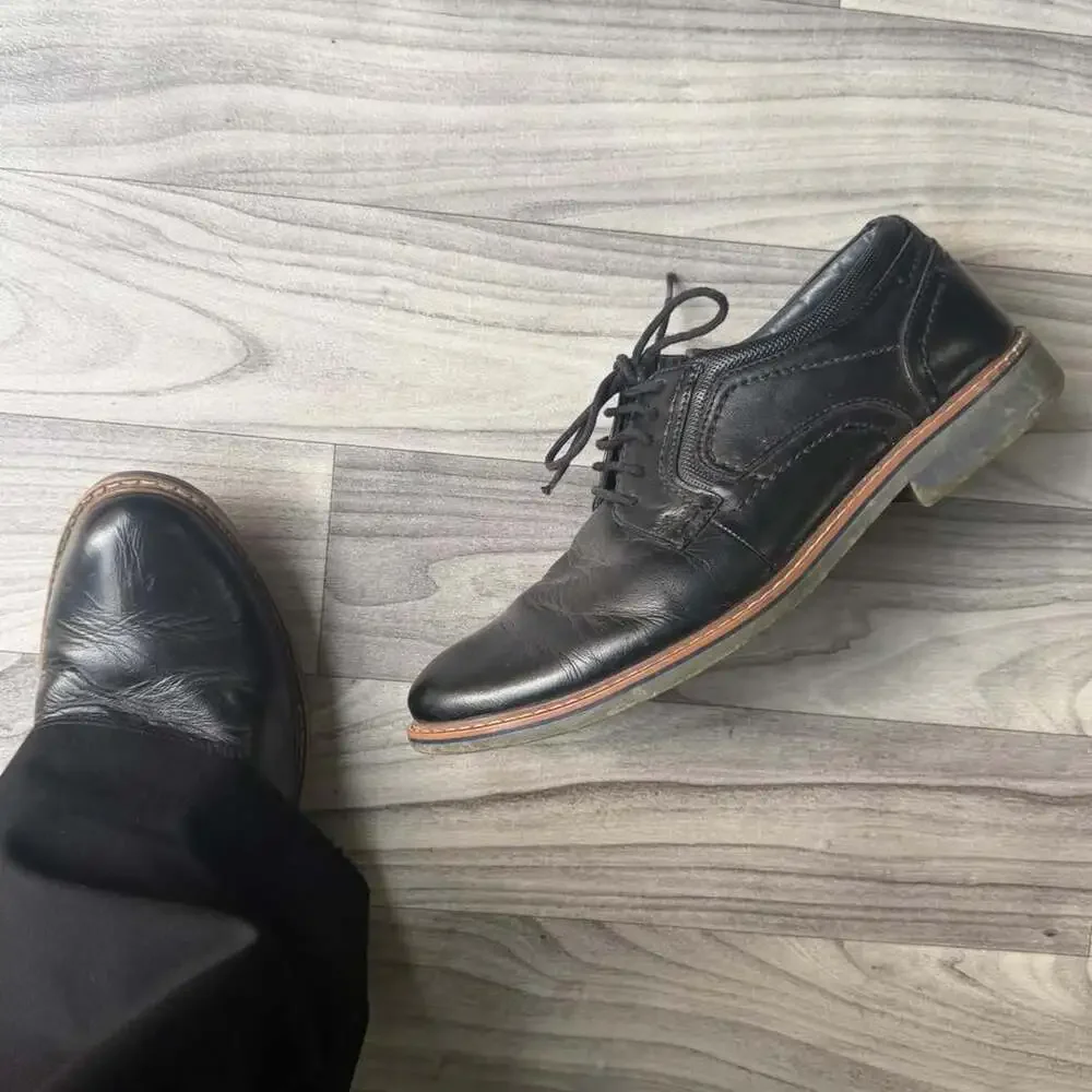 Steve Madden Orlando Men's Black Leather Oxford Dress Shoes